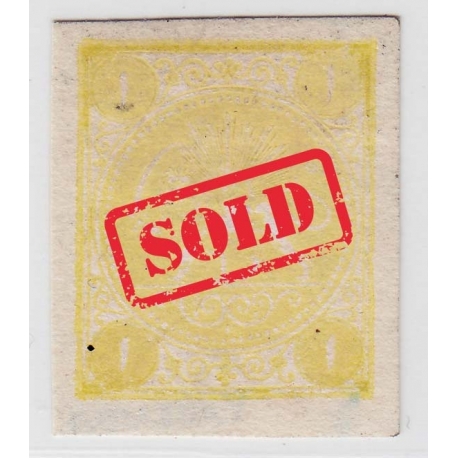 1876 4 Kran Yellow Signed By Mr. Sadri