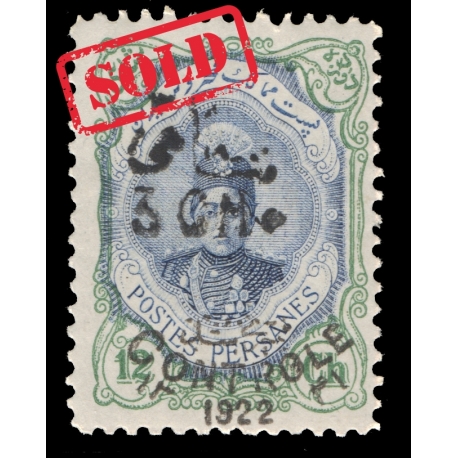 1922 3ch Overprint on 12ch Signed By Mr. Sadri 