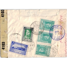 1944 Censored Airmail cover from Tehran to USA