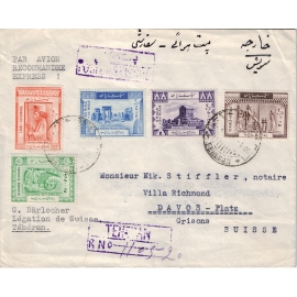 1949 Registered Airmail From Tehran to Swizerland