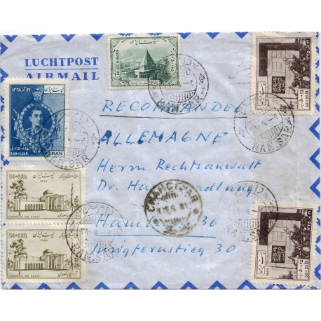 1952 Registered Airmail From Ramsar to USA