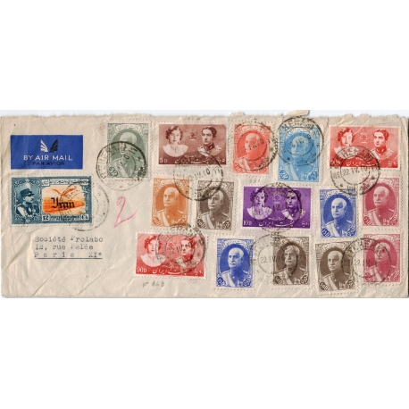 1940 Airmail from Tehran to Paris Via Baghdad