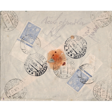 1928 Registered Mail from Tabriz to Czechoslovakia.