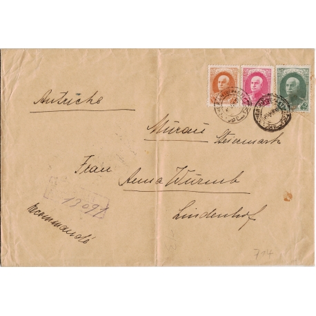 1937 Registered Mail from Tehran to Austria
