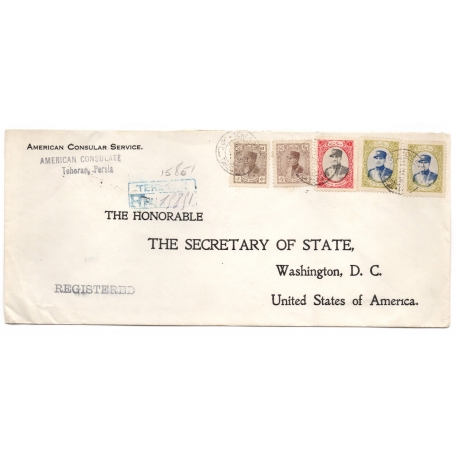 1934 Consolar Mail Tehran ot USA (Franklin Roosvelt Collection)