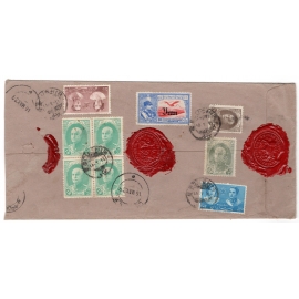 1939 Sealed Consolar Registered Airmail Tehran to India