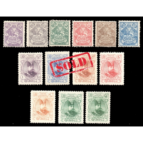 مظفرالدین شاه قاجار سری تمام رخ بدون اثر شارنیه