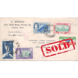 Airmail from Tehran to New York with Rare UPU