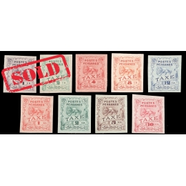 1910 Unissued Saatdjian Postage Due Imperforated Colored Paper