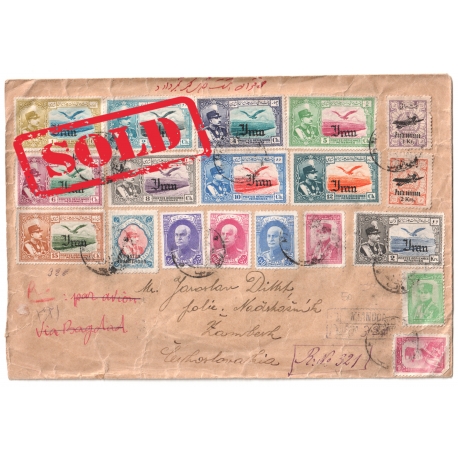 Registered Airmail From Miandoab to Checoslovakia