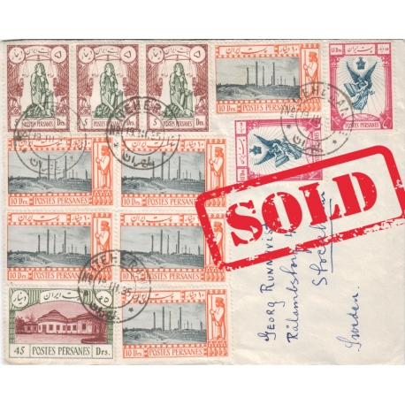 1935 Registered Mail from Tehran to Stockholm