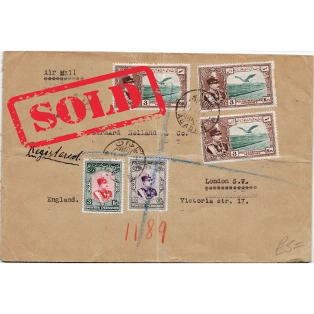 1930 Registered Airmail from Abadan to London