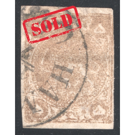 1876 4 Kran Yellow Signed By Mr. Sadri