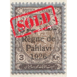 3 Kran 1926 “Règne de Pahlavi Thin Paper Issue