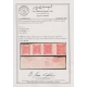  4 Chahi red-orange strip of four ADCB, Certificate by IPSC