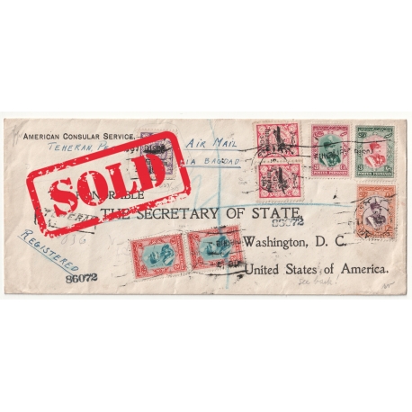 Registered Airmail from Tehran to Washington DC