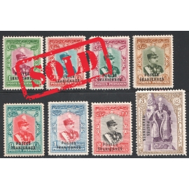 1935 "POSTES IRANIENNES" overprint on Coronation stamps