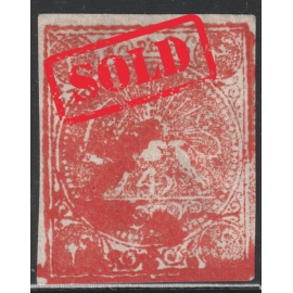 1876 - Four Shahis Dull Red Type D
