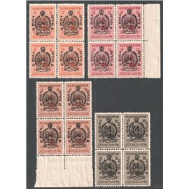 1925 Reign de Pahlavi Issue Marginal Block of 4 MNH
