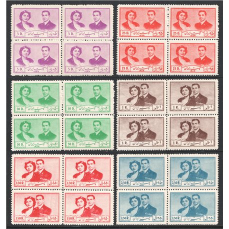 1950 Royal Wedding Block of Four