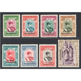 1935 "POSTES IRANIENNES" overprint on Coronation stamps