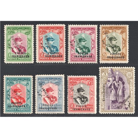 1935 "POSTES IRANIENNES" overprint on Coronation Specimen